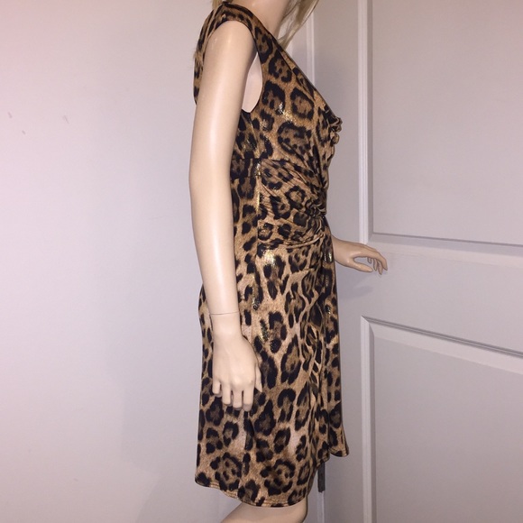 Cartise Leopard Lame Surplice Dress - Picture 3 of 6